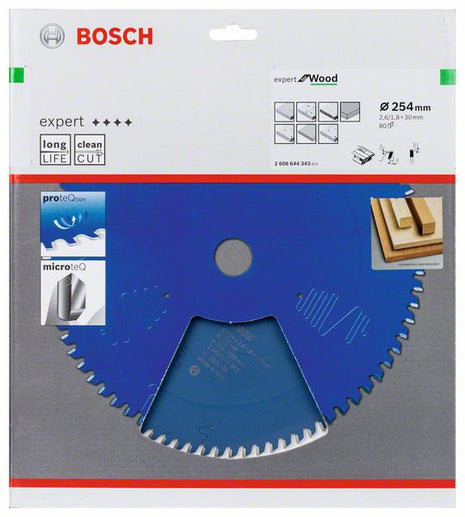 Lame de scie circulaire BOSCH diamètre extérieur 254 mm nombre de dents 80 WZ (8000342205)