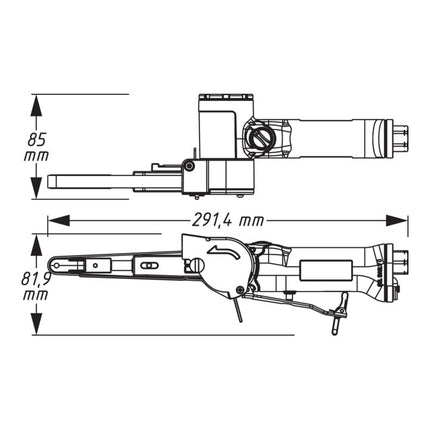 HAZET Druckluftbandschleifer 9033N-4 10x330 mm 19000 min-¹ ( 4000898935 )