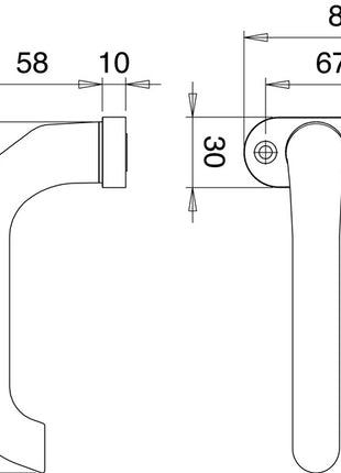 EDI Profiltürdrückerlochteil 1391/0800 Aluminium F1 ( 3000200008 )