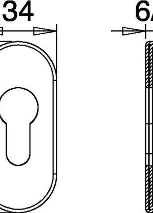 EDI Rosace de clé 0811/9003 aluminium F12 ( 3000200023 )