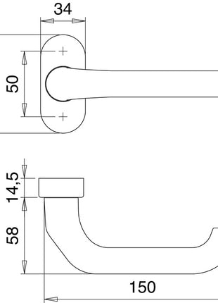 EDI Feuerschutzdrückerlochteil 1300/2133 Aluminium F1 ( 3000200043 )