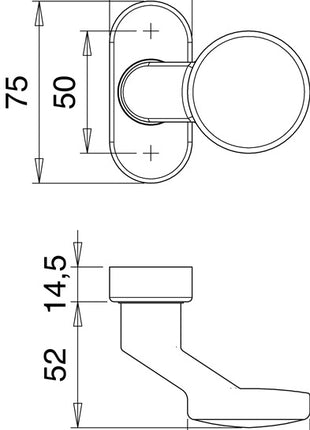 EDI Bouton de porte profilé 2033/1610 Matériau Acier inoxydable EST ( 3000261215 )