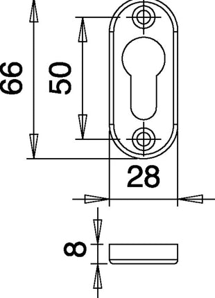 EDI Schlüsselrosette 3393/0000 Aluminium F1 ( 3000200014 )