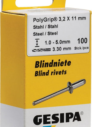 GESIPA Blindniet PolyGrip® Nietschaft d x l 3,2 x 8 mm ( 4000813773 )