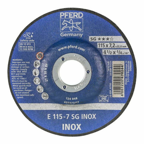 PFERD SG INOX disco abrasivo D125xS7,2mm ( 4000842717 )