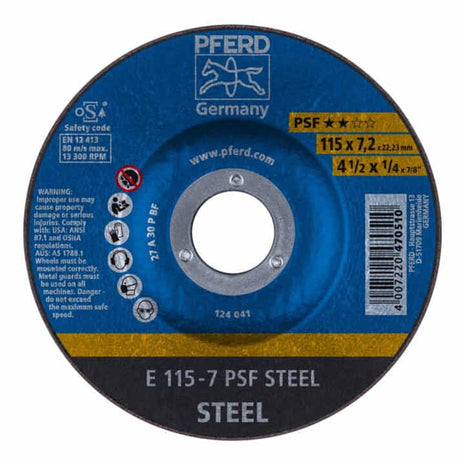 Disco abrasivo PFERD PSF ACERO D125xS7.2mm (4000842651)