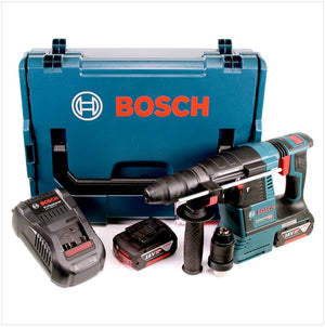 Bosch GBH 18V-26 F Akku Bohrhammer 18V 2,6J SDS-Plus in L-Boxx mit 2x 6Ah Akku, Ladegerät und Bohrer und Meißel Set