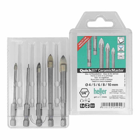 HELLER Juego de brocas QuickBit® Ceramic Master 5 piezas Ø 4, 5, 6, 8, 10 mm (4000864209)