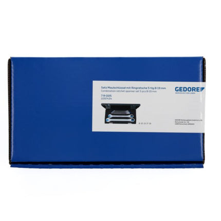 GEDORE Maulringratschenschlüsselsatz 7R-005 5-teilig Schlüsselweiten 8-19 mm ( 4000821988 )