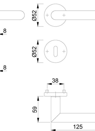 HOPPE Garniture à rosette Amsterdam E1400Z/42KV/42KVS Acier inoxydable F9714M ( 3000209761 )