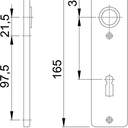 HOPPE Kurzschildpaar 202KP Aluminium F1 ( 3000252137 )
