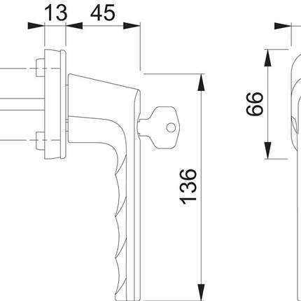 HOPPE Fenstergriff Hamburg 0700LS/U26 100NM Aluminium F9714M schwarz matt ( 3000203158 )