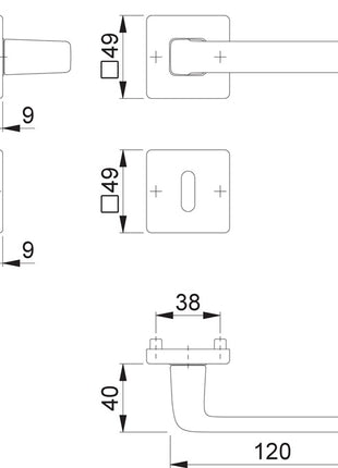 HOPPE Rosettengarnitur Dublin 1124 / 843KV/843KVS Aluminium F1 ( 3000203135 )