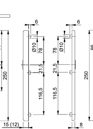 HOPPE Schutzgarnitur Birmingham 1117/2221A/2440 Aluminium F2 ( 3000250678 )