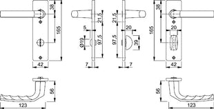 HOPPE Kurzschildgarnitur Birmingham 1117/202KP/AP Aluminium F2 ( 3000252944 )