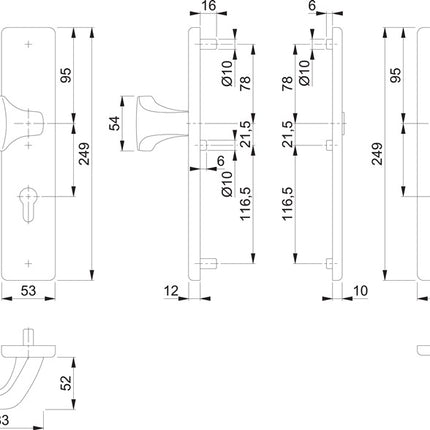 HOPPE Schutzgarnitur E61G/2221/2210 Edelstahl F69 ( 3000209794 )