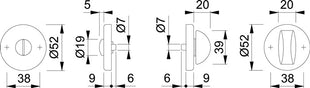 HOPPE Paire de rosaces de clé 42KVS aluminium F1 ( 3000252116 )