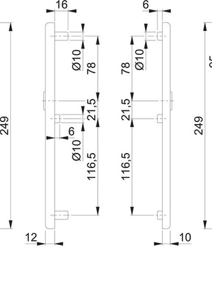 Par de escudos largos HOPPE E3331/3310 mate F69 (3000209800)