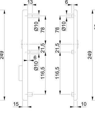 HOPPE Langschildpaar E2222ZA/2210 matt F69 ( 3000209810 )