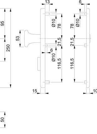 HOPPE Schutzgarnitur 86G/3332ZA/3310 Aluminium F1 ( 3000209784 )