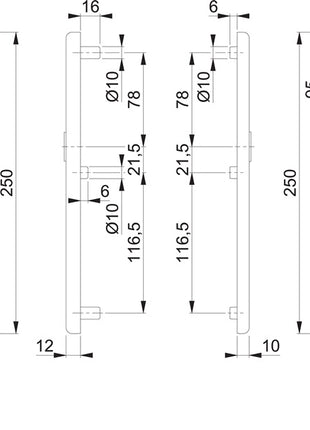 HOPPE Langschildpaar E3331/3310 F1 / silberfarbig F1 ( 3000209803 )