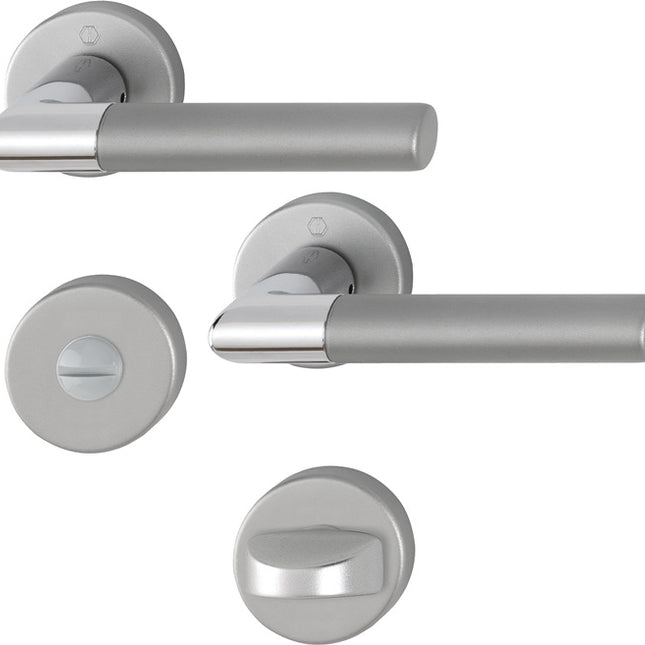 HOPPE Rosettengarnitur Lecce 1405/42KV/42KVS Aluminium F49/F9-2 ( 3000220015 )