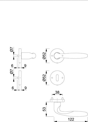 HOPPE Rosettengarnitur Verona M151/42KV/42KVS Messing F71 ( 3000253732 )