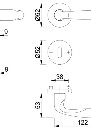 Juego de rosetas HOPPE Verona M151/42KV/42KVS latón F98-R (3000253738)