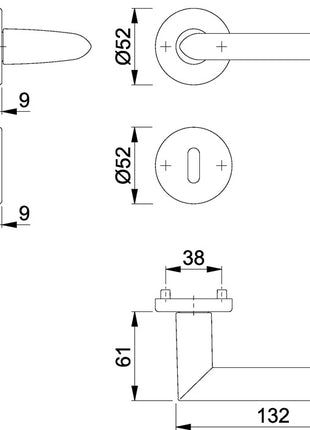 HOPPE Garniture à rosette Stockholm 1140/42KV/42KVS aluminium F1 ( 3000252243 )