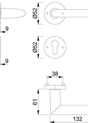 Zestaw rozet HOPPE Stockholm 1140/42KV/42KVS Aluminium F1 ( 3000252244 )