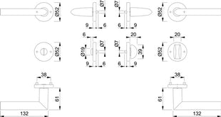 HOPPE Garniture à rosette Stockholm 1140/42KV/42KVS aluminium F1 ( 3000252245 )