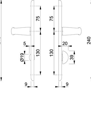 Zestaw długich płyt HOPPE Atlanta 1530/273P Aluminium F1 ( 3000252610 )