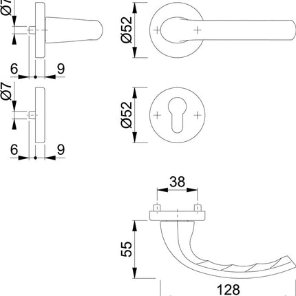 HOPPE Rosettengarnitur Tôkyô 1710 / 42KV / 42KVS Aluminium F1 ( 3000252592 )