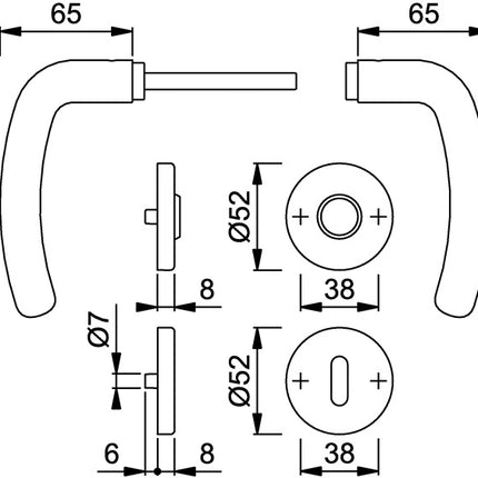 HOPPE Rosettengarnitur Denver E1310Z/42KV/42KVS Edelstahl F69 ( 3000252632 )