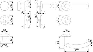 HOPPE Rosettengarnitur Trondheim E58/42KV/42KVS/1430Z Edelstahl F69 ( 3000252648 )