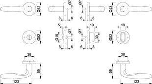 HOPPE Rosettengarnitur Verona E1800Z/42KV/42KVS Edelstahl F69 ( 3000252711 )