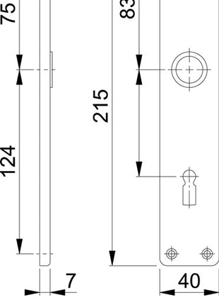 HOPPE Paire de plaques longues 202SP F2 / couleur maillechort F2 ( 3000252125 )