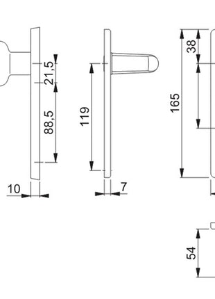 HOPPE Kurzschildgarnitur London 54/227K/202KP/AP/113 Aluminium F2 ( 3000252237 )