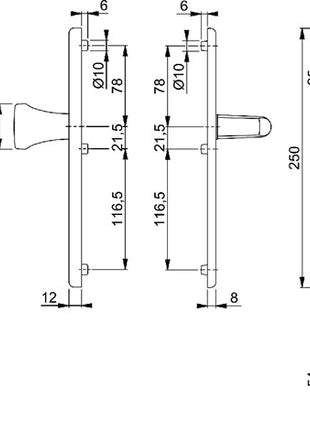 HOPPE Schutzgarnitur London 78G/2221A/2440/113 Aluminium F1 ( 3000220067 )