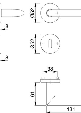 HOPPE Rosettengarnitur Stockholm E1140Z/42KV/42KVS Edelstahl F69 ( 3000252104 )