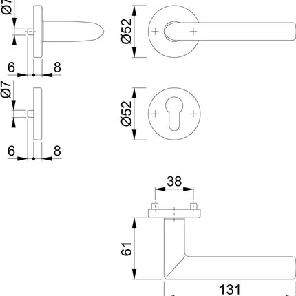 HOPPE Rosettengarnitur Stockholm E1140Z/42KV/42KVS Edelstahl F69 ( 3000252114 )