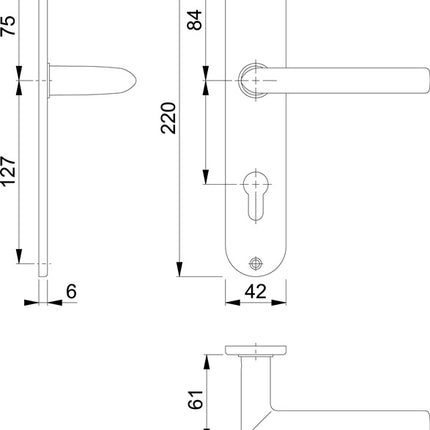 HOPPE Langschildgarnitur Stockholm E1140Z/302 Edelstahl F69 ( 3000252143 )