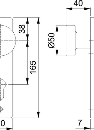 HOPPE Knopfkurzschild 58/202K Aluminium F1 ( 3000252051 )