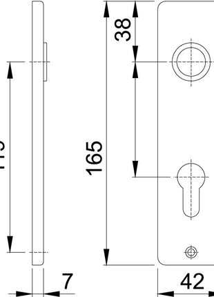 Par de escudos cortos HOPPE 202KP/AP aluminio F1 (3000252147)