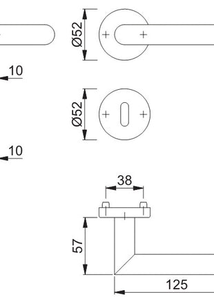 HOPPE Garniture à rosette Amsterdam E1400/42H/42HKVS Acier inoxydable F69 ( 3000203114 )