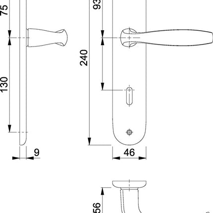 HOPPE Langschildgarnitur New York 1810/273P Aluminium F1 ( 3000203550 )