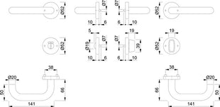 Juego de rosetas HOPPE Paris E138/42H/42HKVS acero inoxidable F69 (3000203102)