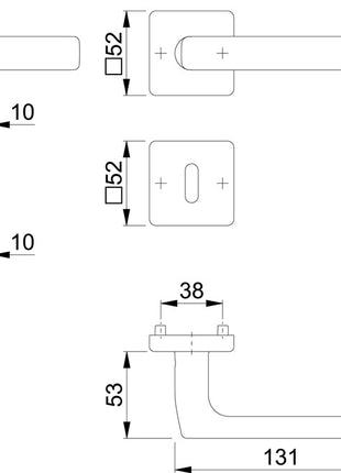 HOPPE Garniture à rosette Dallas E1643Z/52KV/52KVS Acier inoxydable F69 ( 3000220024 )