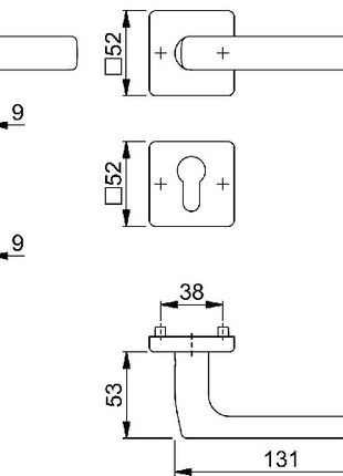 HOPPE Rosettengarnitur Dallas E1643Z/52KV/52KVS Edelstahl F69 ( 3000220025 )