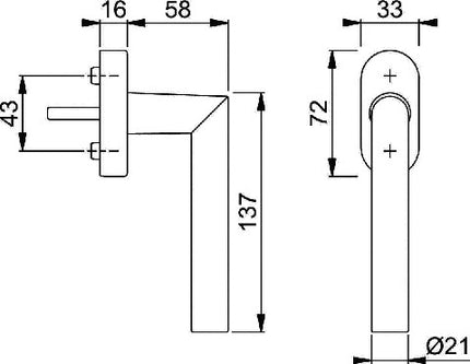 HOPPE Fenstergriff Amsterdam E0400/US956 Edelstahl matt ( 3000203999 )